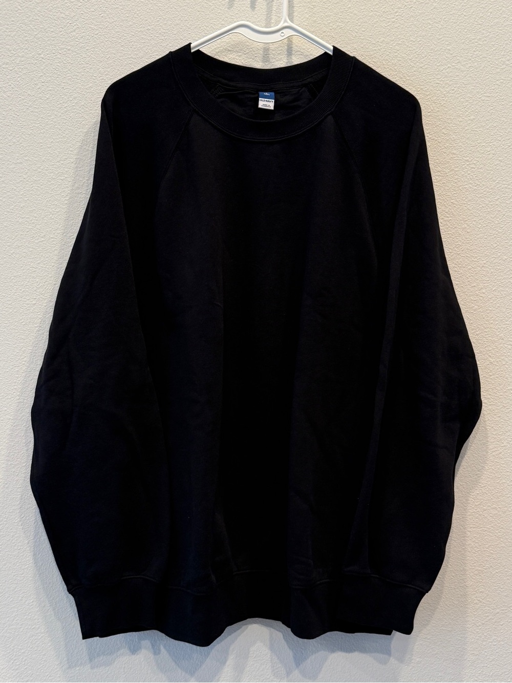 Oversized Vintage Tunic Crewneck Pullover Sweatshirt Black Old Navy Large Tall